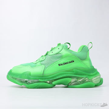 Bale*ciaga Triple S Neon Green Clear Sole (Dot Perfect)
