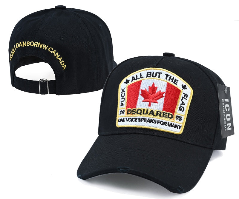 DSQUARED F**K ALL BUT THE FLAG Black Baseball Cap