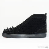 CL Black Suede Multi Level Spiked High Top - Photo 1
