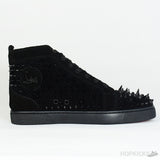 CL Black Suede Multi Level Spiked High Top - Photo 5