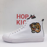 White Leather Tiger High Top - Photo 3