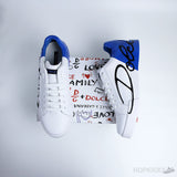 D&G White Blue Portofino Sneakers - Photo 2