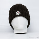 Moncler Brown Beanie With Pom Pom - Photo 1