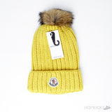 Moncler Yellow Beanie With Pom Pom - Photo 2
