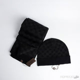 LV Petit Damier Black Scarf And Beanie - Photo 2