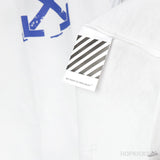 Off-White Blue Paint Print White T-Shirt - Photo 4