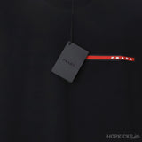 Prada Black Red Logo T-Shirt - Photo 3