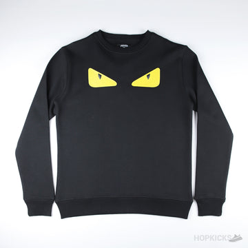 Fendi Bag Bugs Eyes Rubber Eyes Sweatshirt Black