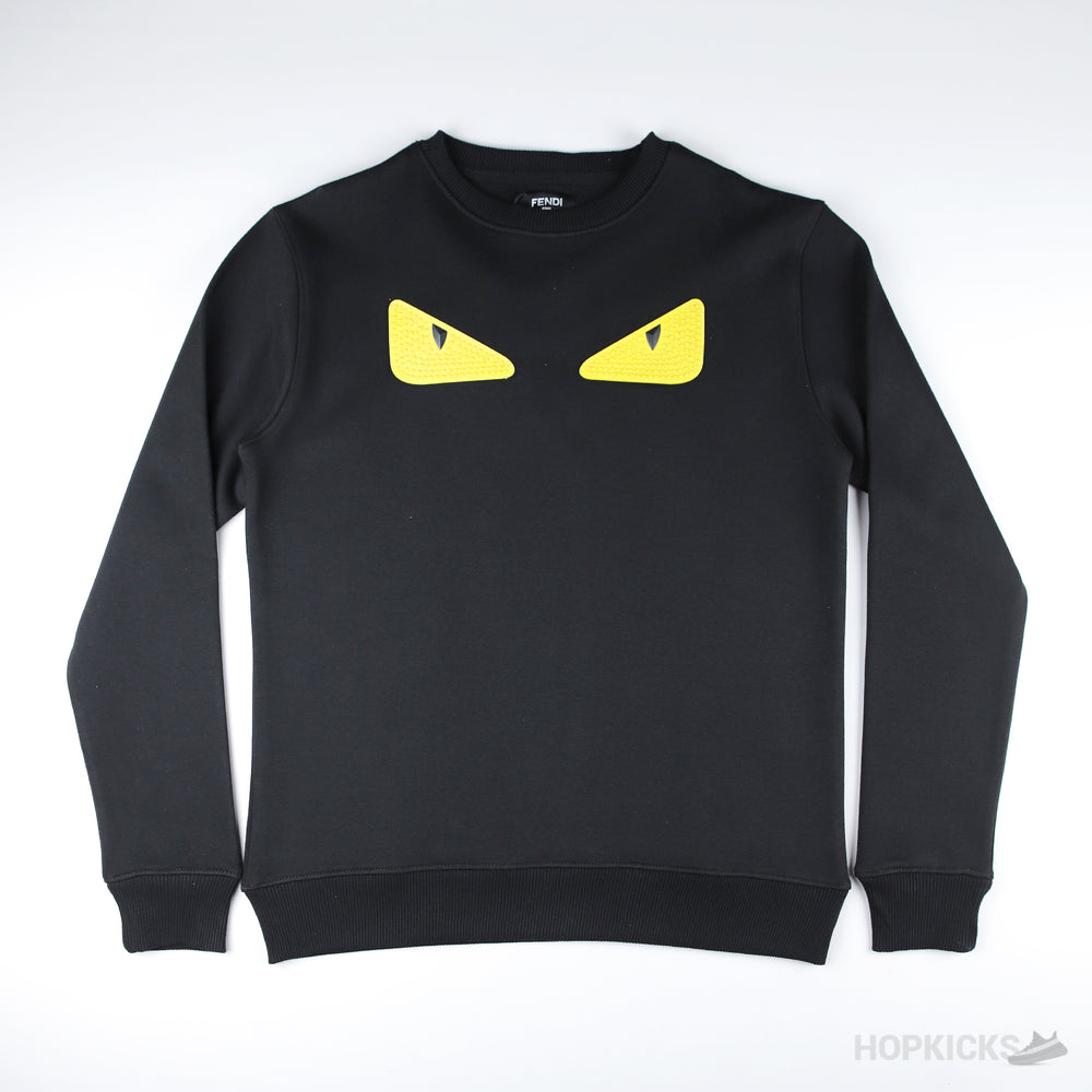 Fendi Bag Bugs Eyes Rubber Eyes Sweatshirt Black