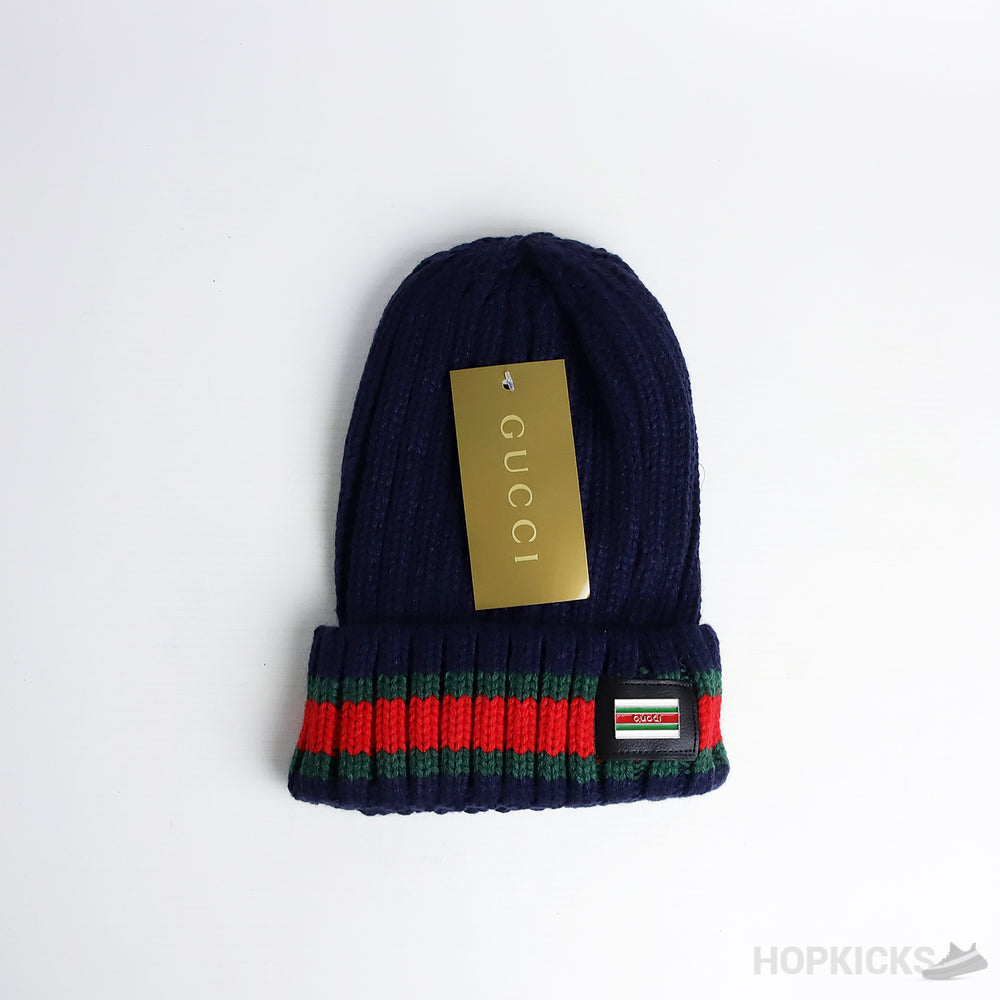 Gucci Knit Flag Navy Beanie
