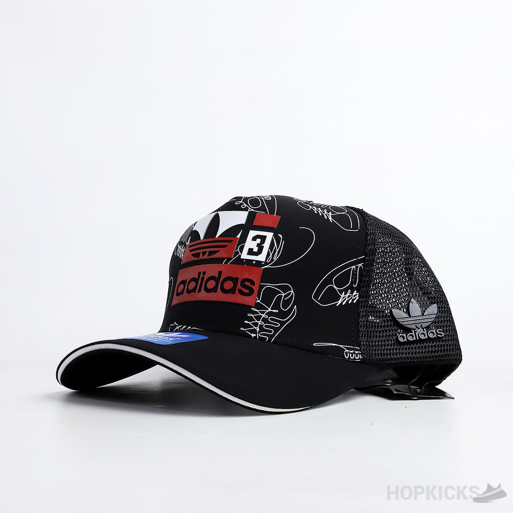Adidas Logo Sneaker Print Trucker Cap