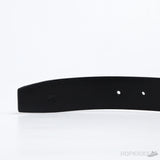 F*rragamo Gancini Silver Logo Buckle Black Leather Belt - Photo 3