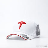 Tesla Red Logo White Cap - Photo 1