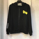 OFF-WHITE FIRE TAPE ZIPPER HOODIE [ TOP MATERIALS ] - Photo 1