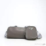 Prada Re-Nylon and Saffiano Shoulder Dark Brown Bag - Photo 2