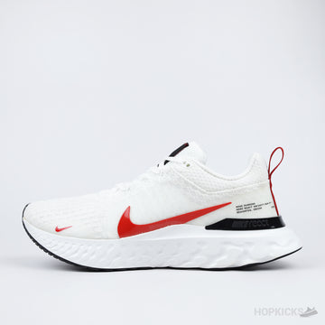 Nike React Infinity Run Flyknit 3 White Red [Without box]