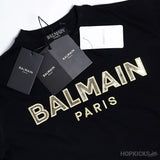 Balmain Gold Logo T-Shirt - Photo 4