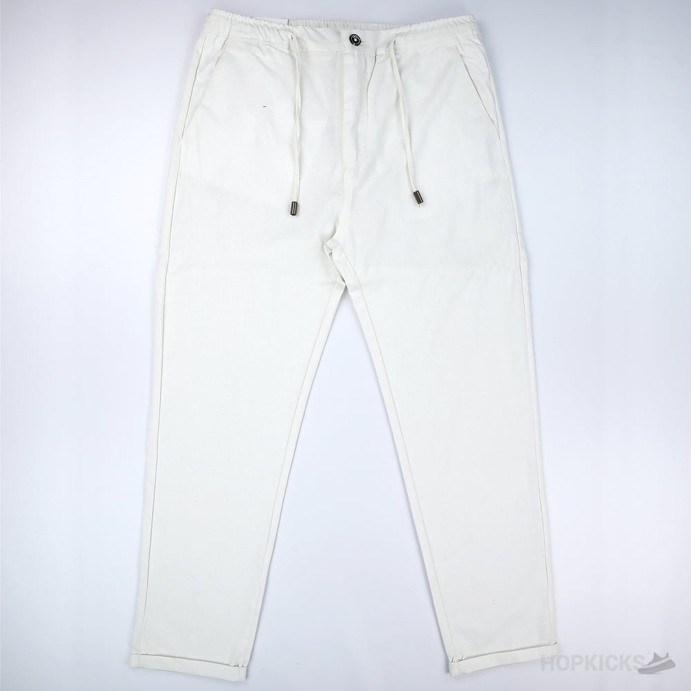 Zara Relaxed Fit Linen Pants (White)