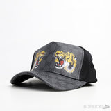 Gucci Tigers Print GG Supreme Baseball Charcoal Cap - Photo 1