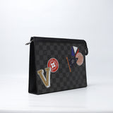 Louis Vuitton Women's Black Voyage Logo-Embellished Pouch In Leather (Dot Perfect) - Photo 3
