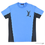 Lv Logo Printed Blue Black T-Shirt (Imported Premium Finish) - Photo 1