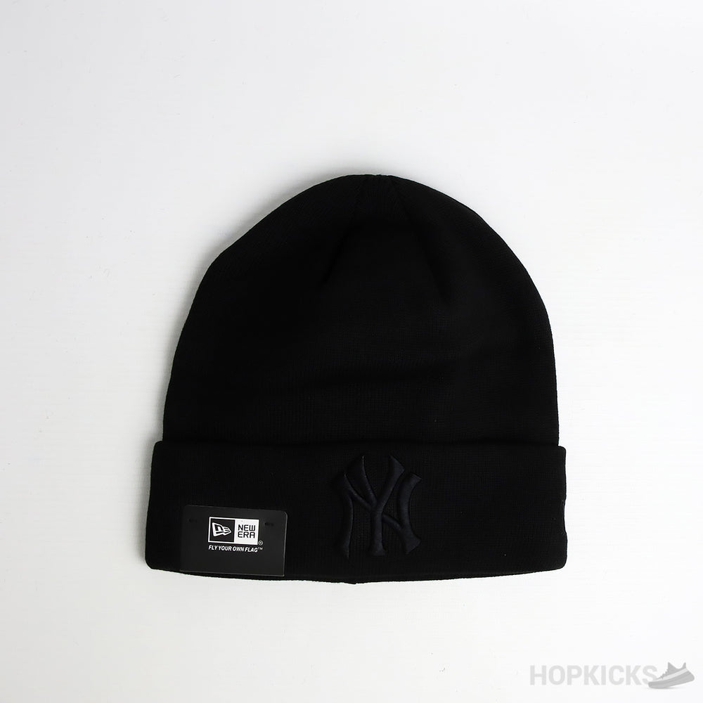 New Era NY Black Logo Black Beanie