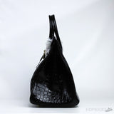 H*rmes Birkin Black Shiny Crocodile Bag Gold Hardware - Photo 5