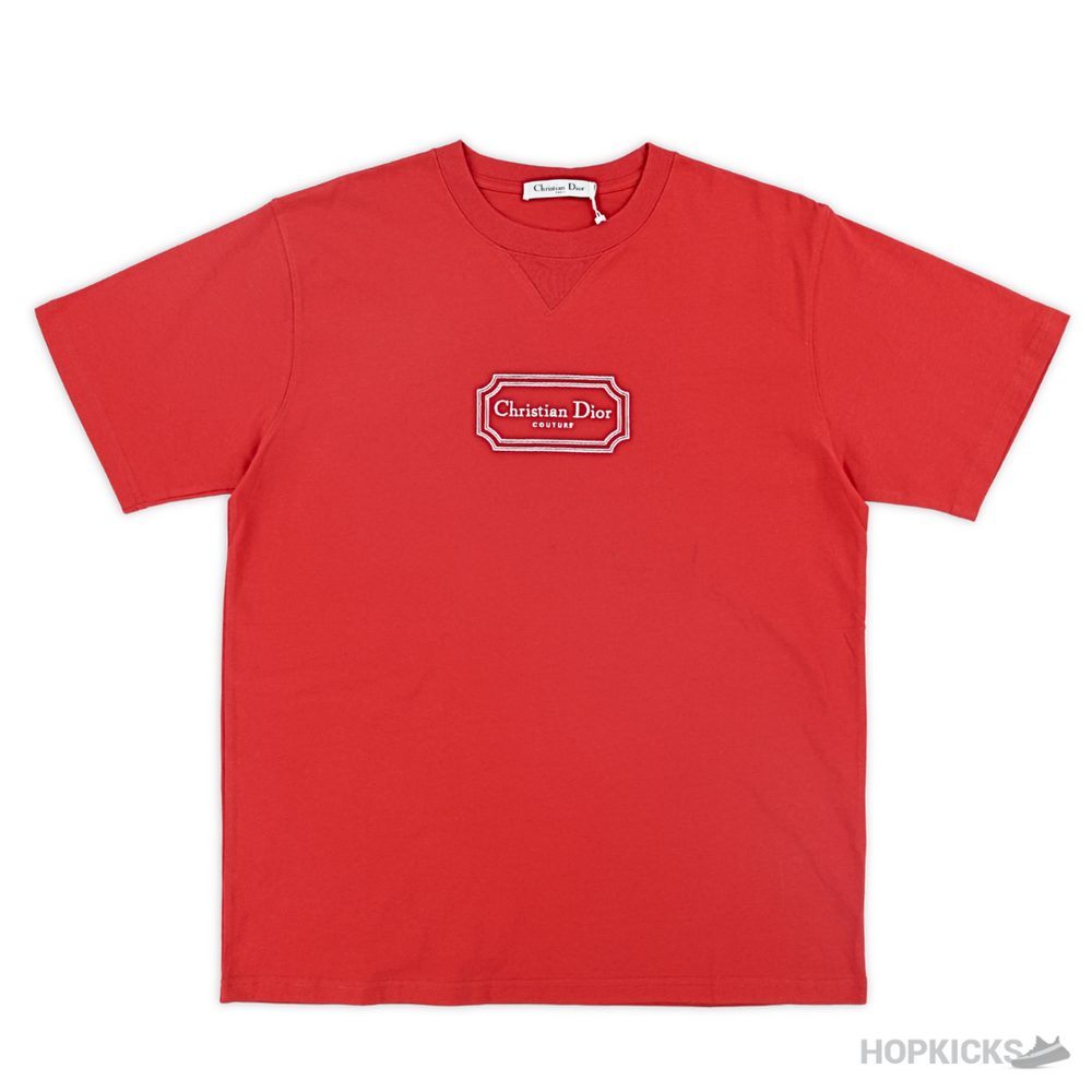 Christian Dior Couture Embroidered Red T-Shirt (Imported Premium Finish)