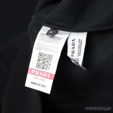 Prada Red Logo Patch Pocket Black Sweatshirt - Photo 5