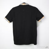 B*rberry Vintage Check Cotton Black Polo Shirt - Photo 2