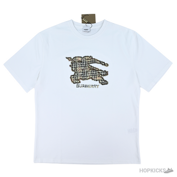 Burberry Log Patched White T-Shirt (Imported Premium Finish)