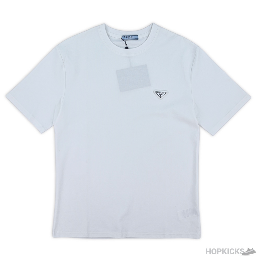 Prada Emblem Stitched White T-Shirt (Imported Premium Finish)
