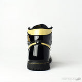 Air Jordan 1 High Patent Black Metallic Gold - Photo 4