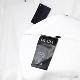 Prada Logo White Black Neck Polo Shirt - Photo 5