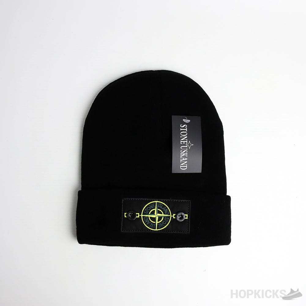 Stone Island Badge Beanie Black