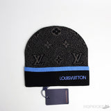 LV Monogram Blue Grey Beanie - Photo 1