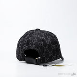 Gucci Gold Logo Pattern Grey Leather Cap - Photo 2