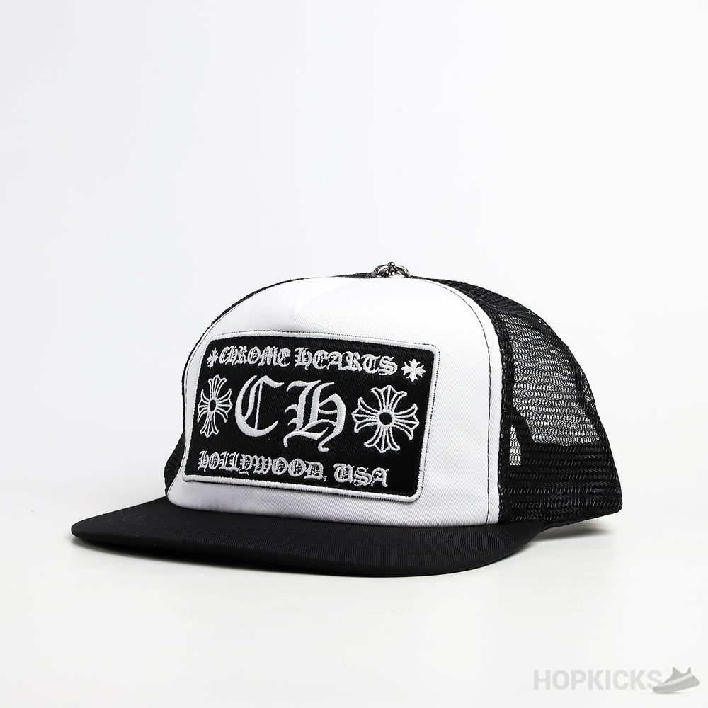 LA Chrome Hearts CH Trucker Black White Cap