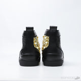 Christian Louboutin Louis Flat Black/Gold Leather (Dot Perfect) - Photo 8