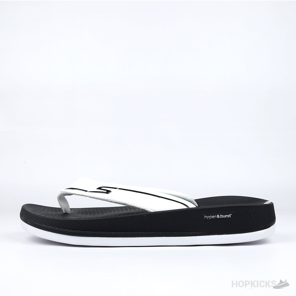 Skechers Hyper Burst Flip Flop Black White
