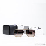 Prada Square Structure Top Bar Sunglasses Gold Frame - Photo 2