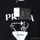 PRADA Black White Logo T-Shirt - Photo 3