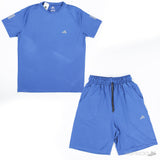 Adidas Blue Dry-Fit Shirt & Shorts Set - Photo 1