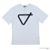 Prada Strip Triangle Printed White T-Shirts (Imported Premium Finish) - Photo 1
