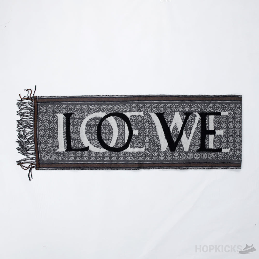 Loewe - Scarf In Wool & Cashmere - Grey