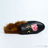 Gucci Princetown Floral furr Loafers - Photo 6