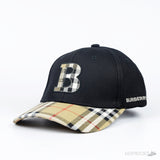 Burberry B Black Beige Cotton Baseball Cap - Photo 1