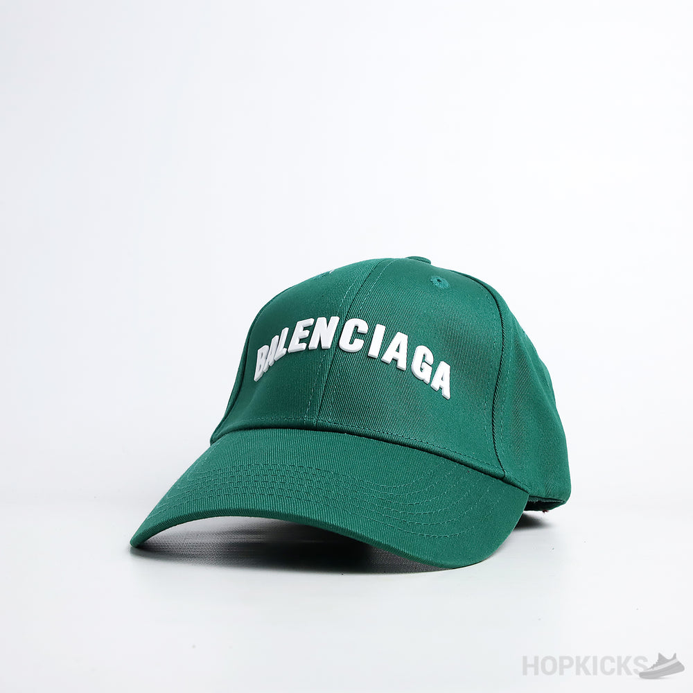 Bale*ciaga White Logo Dark Green Cap