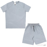 Adidas Grey Dry-Fit Shirt and Shorts Set - Photo 1