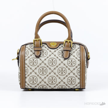 Tory Burch T Monogram Barrel Bag (Dot Perfect)